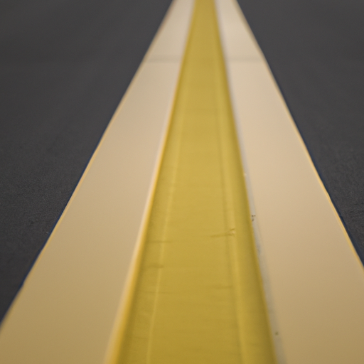 תמונה של מחלק נתיבים מרכזי צהוב בעל קו כפול על כביש מהיר