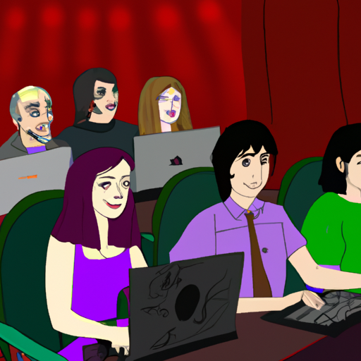 תמונה המציגה קהל שבוי צופה בסרטון אנימציה.